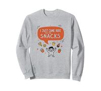 I Just Came Here for The Snacks Funny Food Lover Sweatshirt, Unisexe pour Adultes, Gris Chiné, L