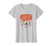 I Just Came Here for The Snacks Funny Food Lover T-Shirt, Femme, Argent, XL