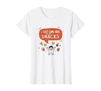 I Just Came Here for The Snacks Funny Food Lover T-Shirt, Femme, Blanc, 3XL