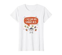 I Just Came Here for The Snacks Funny Food Lover T-Shirt, Femme, Blanc, XXL