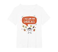 I Just Came Here for The Snacks Funny Food Lover T-Shirt, Femme Grandes Tailles, Blanc, 2X