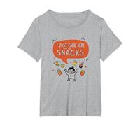 I Just Came Here for The Snacks Funny Food Lover T-Shirt, Femme Grandes Tailles, Gris Chiné, 2X