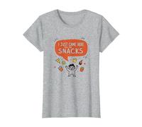 I Just Came Here for The Snacks Funny Food Lover T-Shirt, Femme, Gris Chiné, L