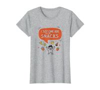 I Just Came Here for The Snacks Funny Food Lover T-Shirt, Femme, Gris Chiné, XS
