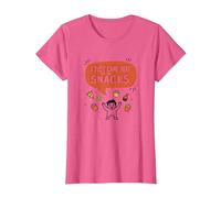 I Just Came Here for The Snacks Funny Food Lover T-Shirt, Femme, Rose chiné, XS