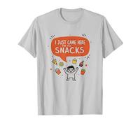 I Just Came Here for The Snacks Funny Food Lover T-Shirt, Homme, Argent, S