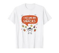 I Just Came Here for The Snacks Funny Food Lover T-Shirt, Homme, Blanc, M