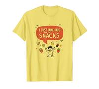 I Just Came Here for The Snacks Funny Food Lover T-Shirt, Homme, Citron, M