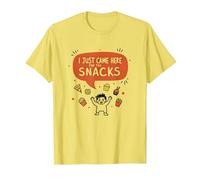 I Just Came Here for The Snacks Funny Food Lover T-Shirt, Homme, Citron, S