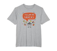 I Just Came Here for The Snacks Funny Food Lover T-Shirt, Homme Grandes Tailles, Gris Chiné, 4X Tall
