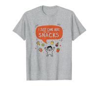I Just Came Here for The Snacks Funny Food Lover T-Shirt, Homme, Gris Chiné, 3XL
