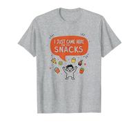 I Just Came Here for The Snacks Funny Food Lover T-Shirt, Homme, Gris Chiné, S