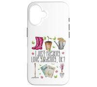I Just Freaking Love Gardening for Garden Mom and Plant Lady Coque pour iPhone 16