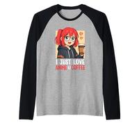 I Just Love Anime & Coffee Une Jolie Fille Japonaise Otaku Manche Raglan