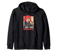 I Just Love Anime & Coffee Une Jolie Fille Japonaise Otaku Sweat à Capuche