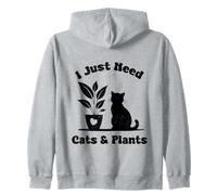 I Just Need Cats and Plants Cute Botanical Lover Sweat à Capuche