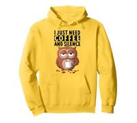 I Just Need Coffee and Silence X Uhu Oiseau Café Hibou Sweat à Capuche