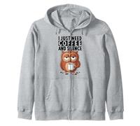 I Just Need Coffee and Silence X Uhu Oiseau Café Hibou Sweat à Capuche