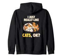 I Just Really Like Cats Ok Animal Adorable Chat norvégien de la forêt Sweat à Capuche