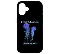 I Just Really Like Jellyfish, OK? Watercolor Fish, JellyFish Coque pour iPhone 16