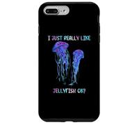 I Just Really Like Jellyfish, OK? Watercolor Fish, JellyFish Coque pour iPhone 7 Plus/8 Plus