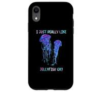 I Just Really Like Jellyfish, OK? Watercolor Fish, JellyFish Coque pour iPhone XR