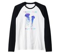 I Just Really Like Jellyfish, OK? Watercolor Fish, JellyFish Manche Raglan