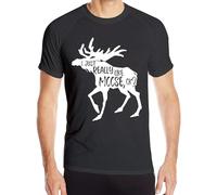 I Just Really Like Moose,OK Men's Short Sleeve Shirts Quick Dry Running Tees Manches Courtes(Small)