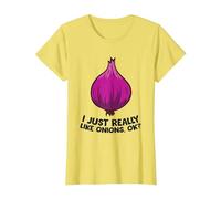 I Just Really Like Onions, OK? Onions végétaux T-Shirt, Femme, Citron, M