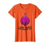 I Just Really Like Onions, OK? Onions végétaux T-Shirt, Femme, Orange, M
