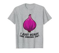 I Just Really Like Onions, OK? Onions végétaux T-Shirt, Homme, Gris Chiné, S
