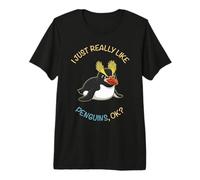 I Just Really Like Penguins Ok Animal Erect Pingouin à crête T-Shirt Haut de Gamme