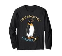 I Just Really Like Penguins Ok Animals Lover Empereur Pingouin Manche Longue