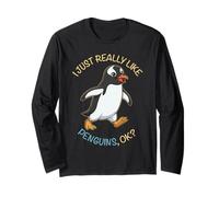 I Just Really Like Penguins Ok Animals Lover Gentoo Pingouin Manche Longue