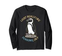 I Just Really Like Penguins Ok Animals Lover Pingouin Africain Manche Longue