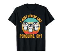 I Just Really Like Penguins Ok Cute Penguin Art Pingouin T-Shirt