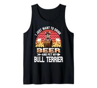 I Just Want to Drink Beer and Pet My Bull Terrier Dog Lover Débardeur