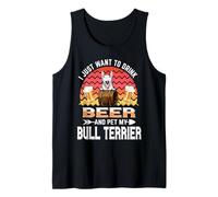 I Just Want to Drink Beer and Pet My Bull Terrier Dog Lover Débardeur