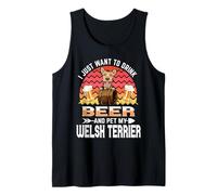I Just Want to Drink Beer and Pet My Welsh Terrier Dog Lover Débardeur