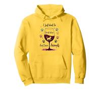 I Just Want to Drink Wine and Save Animals Amoureux des Animaux Sweat à Capuche, Unisexe pour Adultes, Citron, M