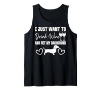 I Just Want to Drink Wine Teckel Débardeur