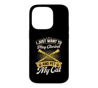 I Just Want to Play Clarinette and Pet My Cat Coque pour iPhone 14 Pro
