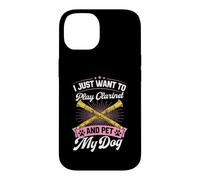 I Just Want to Play Clarinette and Pet My Dog Coque pour iPhone 14