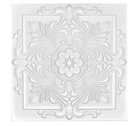 I K H E Malarka Lot de 24 panneaux 3D, panneaux en polystyrène, panneaux de plafond, panneaux muraux 3D, décorations, plafonds, revêtement mural, 3 mm d'épaisseur - 50 x 50 cm - 6 m² (08110)