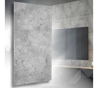 I K H E MALARKA Lot de 56 panneaux de plafond en polystyrène XL, panneaux muraux en polystyrène imitation béton, revêtement mural, 3 mm d'épaisseur, 100 x 50 cm, 28 m²