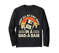 I Keep All My Dad Jokes in A Dad-A-Base Fathers Day Dad Joke Manche Longue