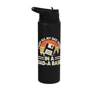 I Keep All My Dad Jokes In A Dad-A-Base Fathers Day Dad Joke Stainless Steel Insulated Water Bottle