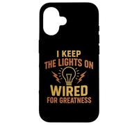 I Keep The Lights on Awesome Electrician Tradesman Tees Mugs Coque pour iPhone 16