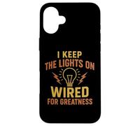 I Keep The Lights on Awesome Electrician Tradesman Tees Mugs Coque pour iPhone 16 Plus