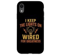 I Keep The Lights on Awesome Electrician Tradesman Tees Mugs Coque pour iPhone XR